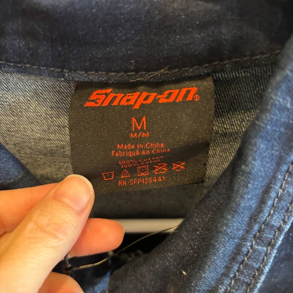 VTG SNAP-ON Tools Denim Jacket Woman's Size Medium Navy Blue Fade Workwe… - Picture 3 of 9
